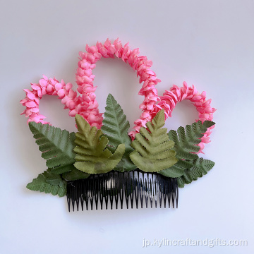 ハワイダンサー用の手作りの花髪の櫛